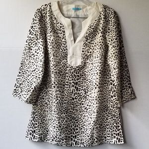 J.Mclaughlin Animal Print Tunic Top Small